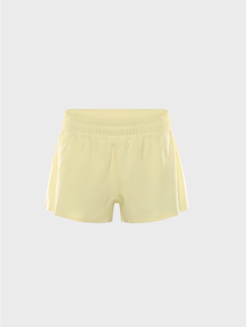 Aritzia Pale Yellow Elastic-Waist Athletic Shorts